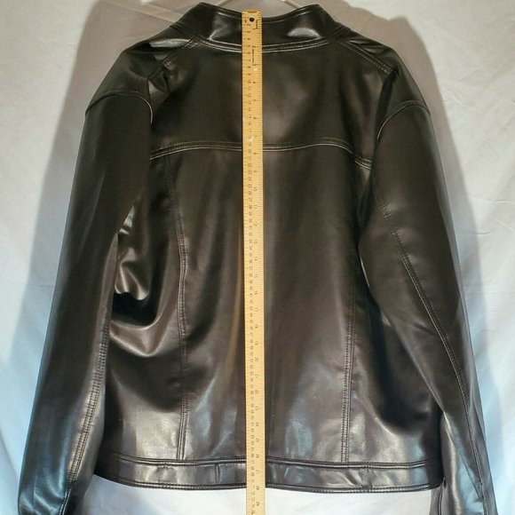 EGA EMPORIO COLLEZIONI Authentic Men's Large Brown Faux Leather Jacket - Picture 9 of 9
